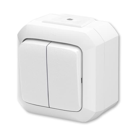 3558N-C87510 B Ovládač zapínací dvojitý IP 54, bílá